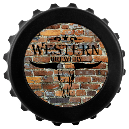 Black Magnetic Bottle-Cap Shaped Bottle Opener
