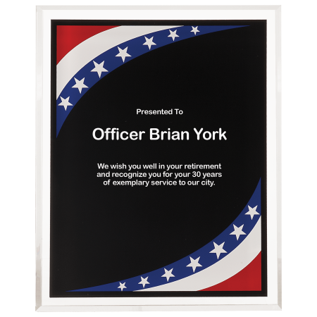 7" x 9" Stars & Stripes Border Clear-Plaq Acrylic