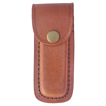 Bison River Leather Sheath with Snap Closure for Foldinig Knife up to 4" Long Closed