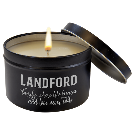 8 oz. Peppermint Twist Candle in a Black Metal Tin