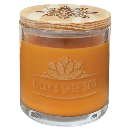 14 oz. Bright Citrus Candle in a Glass Holder with Wood Lid