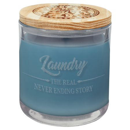 14 oz. French Linen Candle in a Glass Holder with Wood Lid