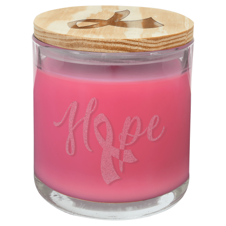 14 oz. Peony Rose Candle in a Glass Holder with Wood Lid