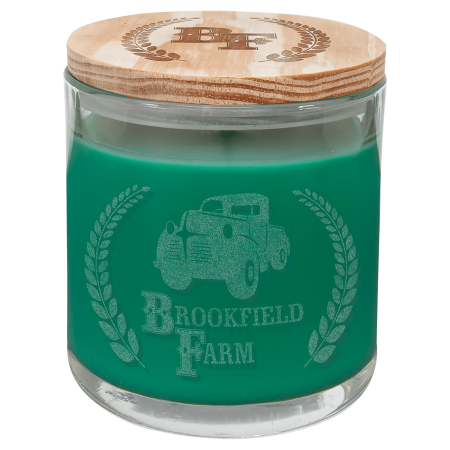 14 oz. Fresh Pine Candle in a Glass Holder with Wood Lid