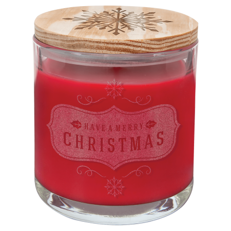 14 oz. Peppermint Twist Candle in a Glass Holder with Wood Lid