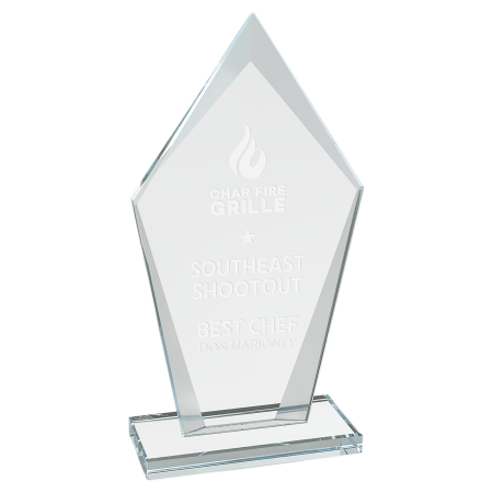 7 1/2" Diamond Clear Glass Award