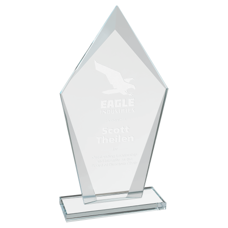 8 1/2" Diamond Clear Glass Award
