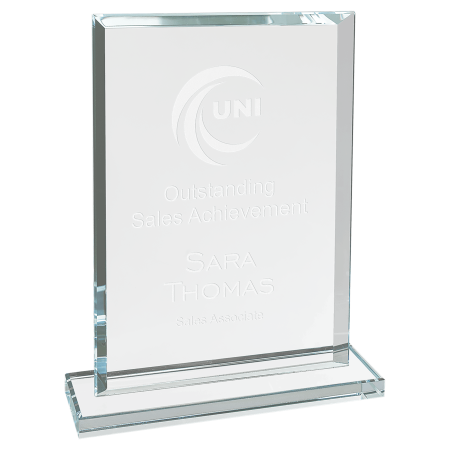7" Rectangle Clear Glass Award