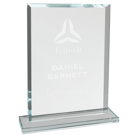 7 3/4" Rectangle Clear Glass Award