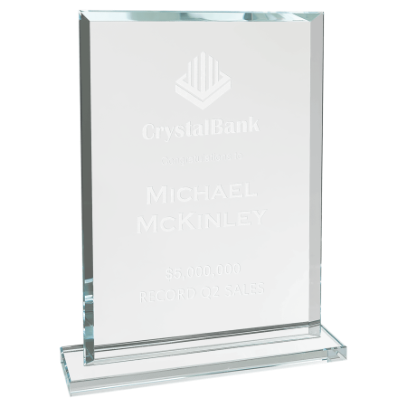 8 1/2" Rectangle Clear Glass Award