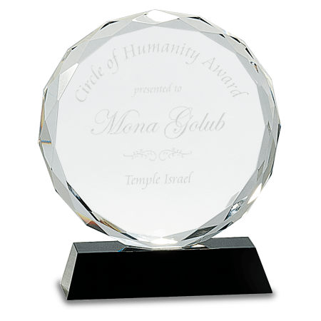 7" Round Facet Crystal on Pedestal Base