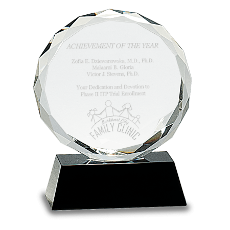 5" Round Facet Crystal on Pedestal Base