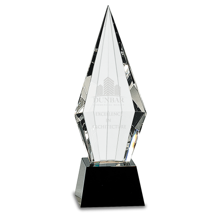9 1/2" Obelisk Facet Crystal on Pedestal Base