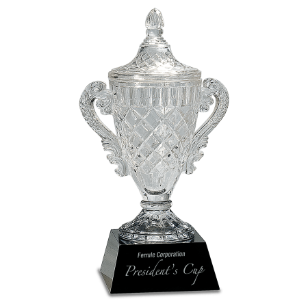 14" Crystal Cup on Black Pedestal Base