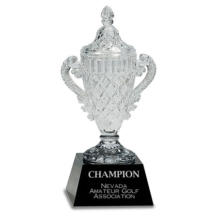 10 3/4" Crystal Cup on Black Pedestal Base