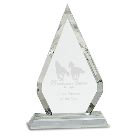 8 1/2" Crystal Diamond on Clear Pedestal Base