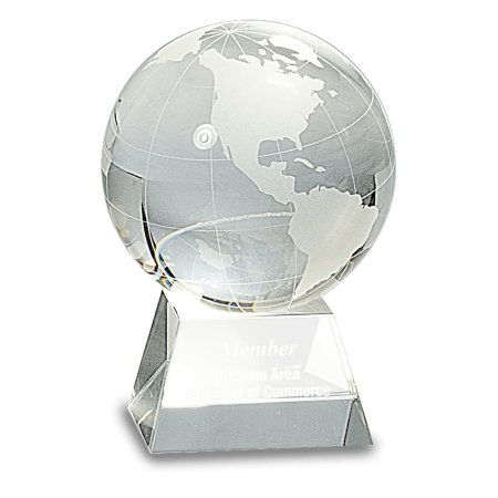 4 1/2" Crystal Globe on Clear Base