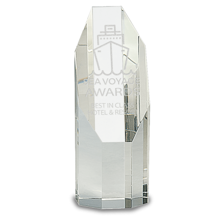 6" Clear Octagon Slant-Top Crystal Tower