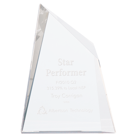 6 1/2" x 8 3/4" Crystal Facet Wedge