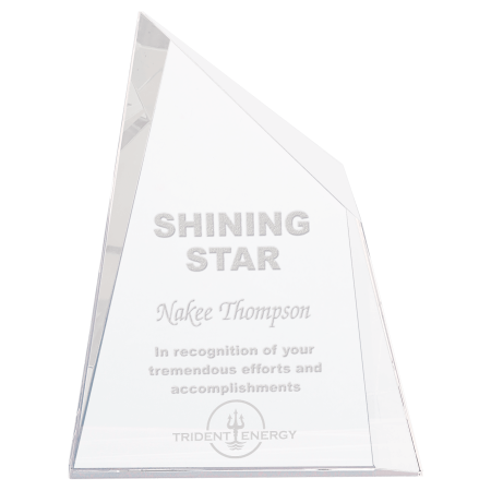 6" x 7 3/4" Crystal Facet Wedge