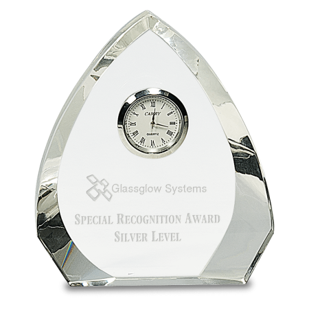 5 1/2" Clear Crystal Arch with Clock