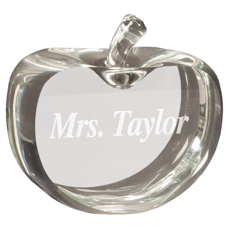 3 1/2" x 3 3/4" Flat Crystal Apple