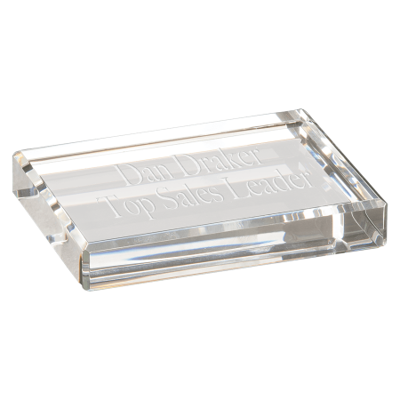 4" x 3" Crystal Rectangle Paperweight