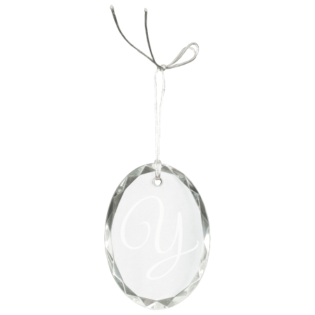 3" Crystal Faceted Oval Ornament