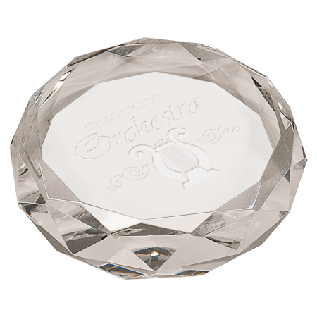 3" Clear Round Crystal Paperweight