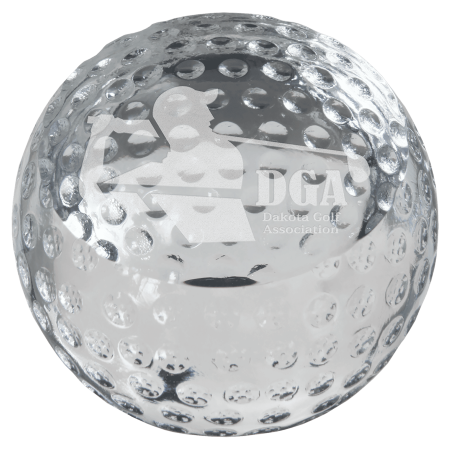 3 1/8" Crystal Golf Ball Paperweight