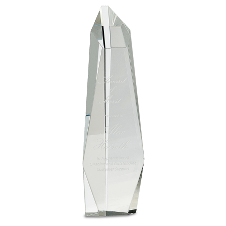 12" Clear Crystal Facet Slant-Top Tower
