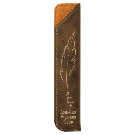 6 1/4" Rustic/Gold Laserable Leatherette Pen Sleeve