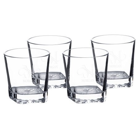11 oz. Square Rocks Glasses in Printed Gift Box (Same Glasses as DCS301) Sold in Sets of 4, 6 Sets Per Case