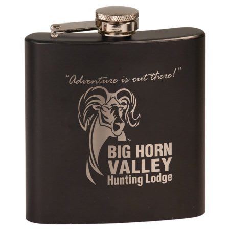 6 oz. Matte Laserable Stainless Steel Flask