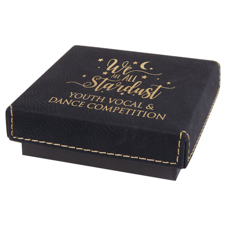 3 1/2" x 3 1/2" Medal Box with Laserable Leatherette Lid