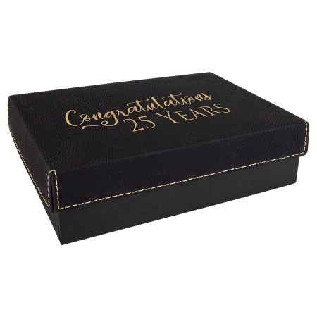 7 3/8" x 5 3/4" Gift Box with Laserable Leatherette Lid