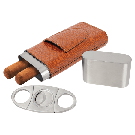 Basketball Laserable Leatherette Cigar Case with Cutter
