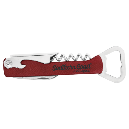 Rose Laserable Leatherette Wine Bottle Opener