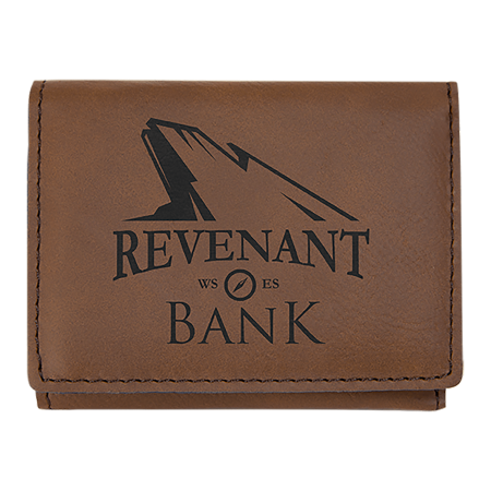 3" x 4" Laserable Leatherette Trifold Wallet