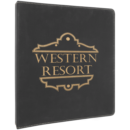 10 1/2" x 11 1/2" Laserable Leatherette 3 Ring Binder with 1" Slant D Rings