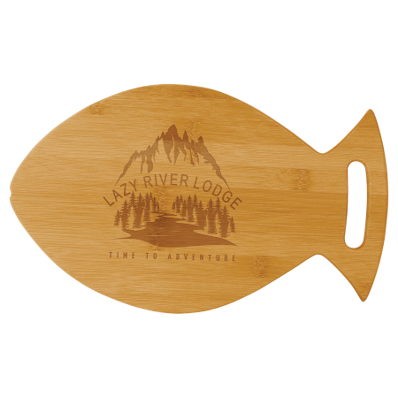 14" x 8 1/2" Bamboo Fish Shaped Cutting Board