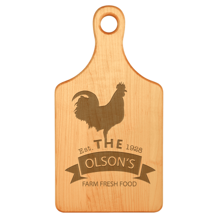13 1/2" x 7" Maple Paddle Shaped Cutting Board