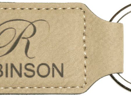 2 3/4" x 1 1/4" Laserable Leatherette Rectangle Keychain