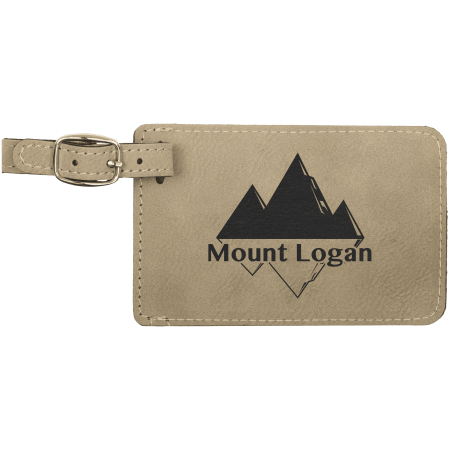 4 1/4" x 2 3/4" Laserable Leatherette Luggage Tag