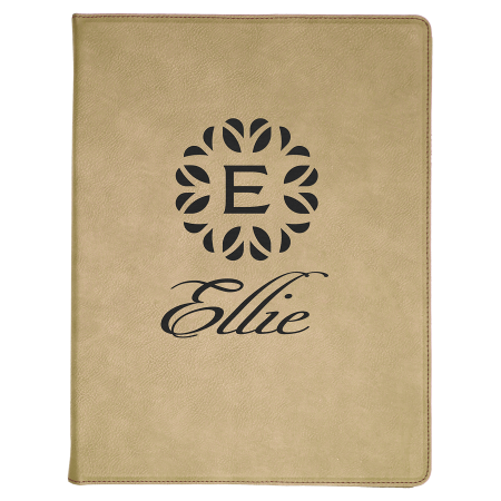 9 1/2" x 12" Laserable Leatherette Portfolio with Notepad