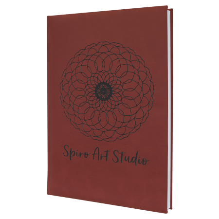 7" x 9 3/4" Rose Laserable Leatherette Sketch Book with Unlined Notepad