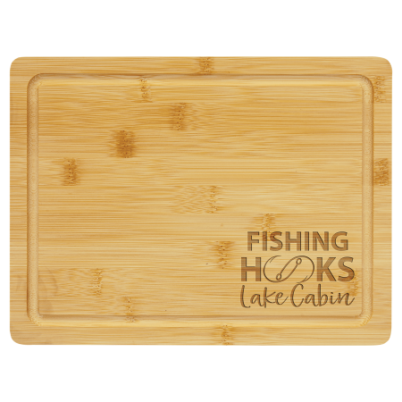 11 1/2" x 8 3/4" Bamboo Cutting Board with Drip Ring