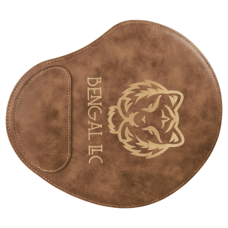 9" x 10 1/4" Rustic/Gold Laserable Leatherette Mouse Pad
