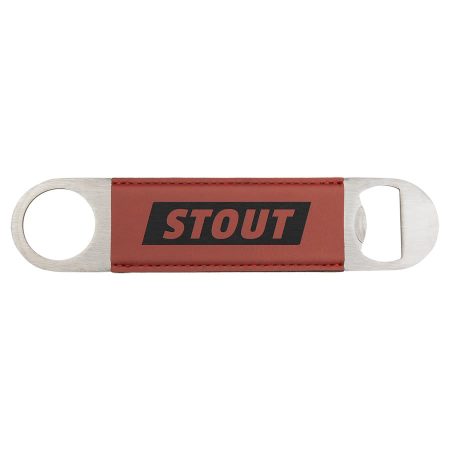 1 1/2" x 7" Rose Laserable Leatherette Bottle Opener