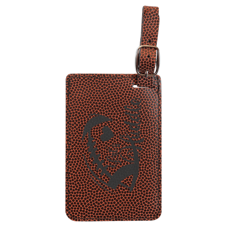 4 1/4" x 2 3/4" Football Laserable Leatherette Luggage Tag